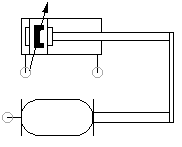 Fluidic muscle with one double acting cylinder